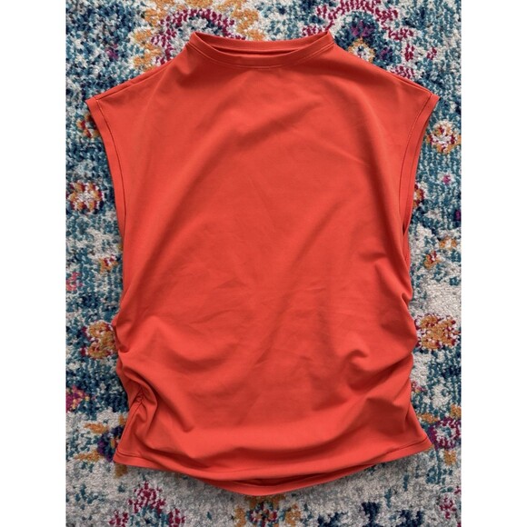 Athleta Transcend Ruched Tank Top Orange Sleeveless‎ Athletic Women's XS - Picture 4 of 7